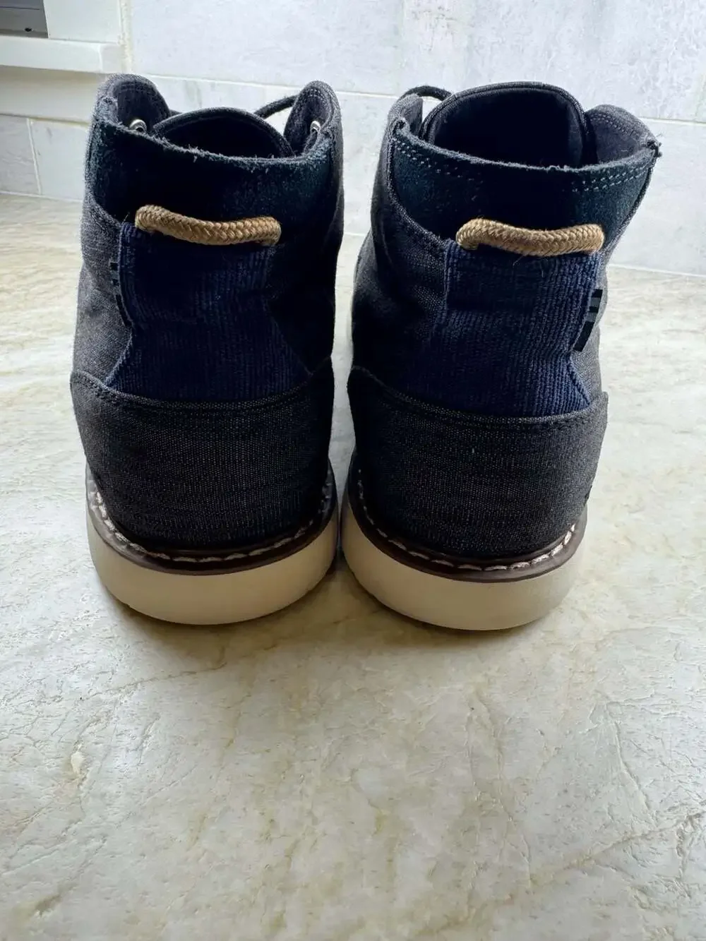 TOMS Navi Chukka Boots Men’s 10.5 Black Crosshatch Canvas Casual Lace Up
